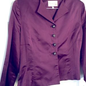 Denise Hajjar purple satin dress jacket s 12 L